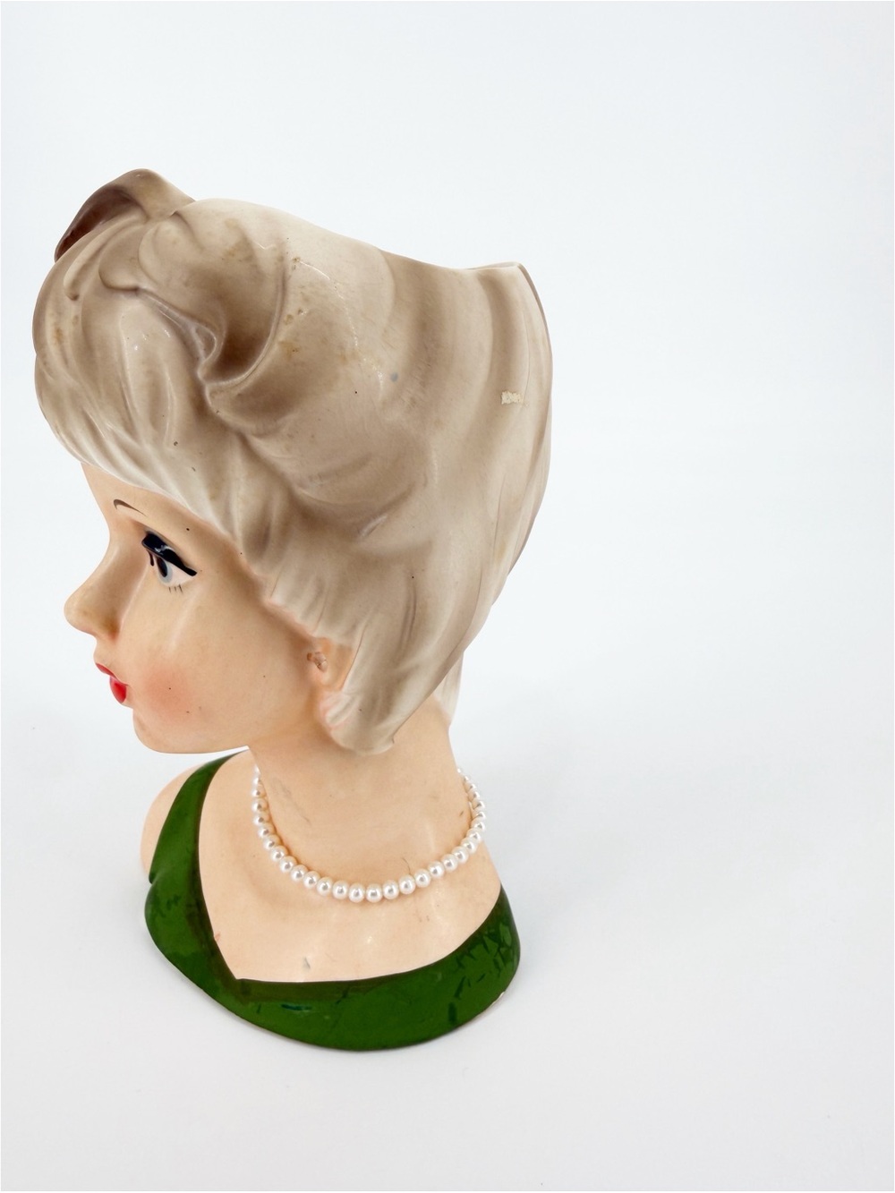 1950 LADY HEAD VASE by RELPO, JAPAN - Picture 7 of 9